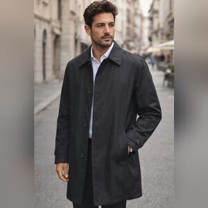 Massimo Dutti Men's Charcoal Trench Coat